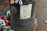 Overflowing litter bin in Wokingham Borough